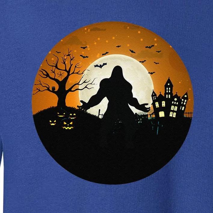 Bigfoot Halloween Bigfoot Night Stroll Bigfoot In Graveyard Toddler Sweatshirt