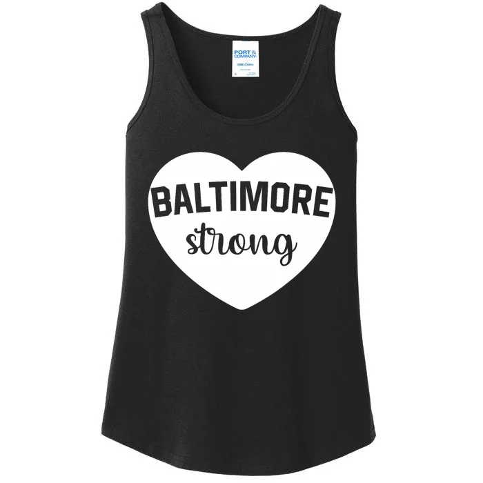 Baltimore Heart Baltimore Bridge Heart Baltimore Strong Ladies Essential Tank