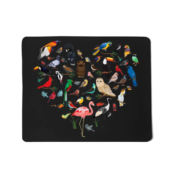 Bird Heart Birding Bird Watching Birder Bird Watcher Mousepad