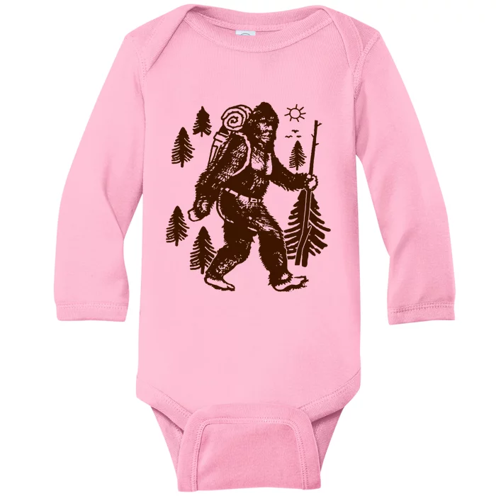 Bigfoot Hiking Baby Long Sleeve Bodysuit