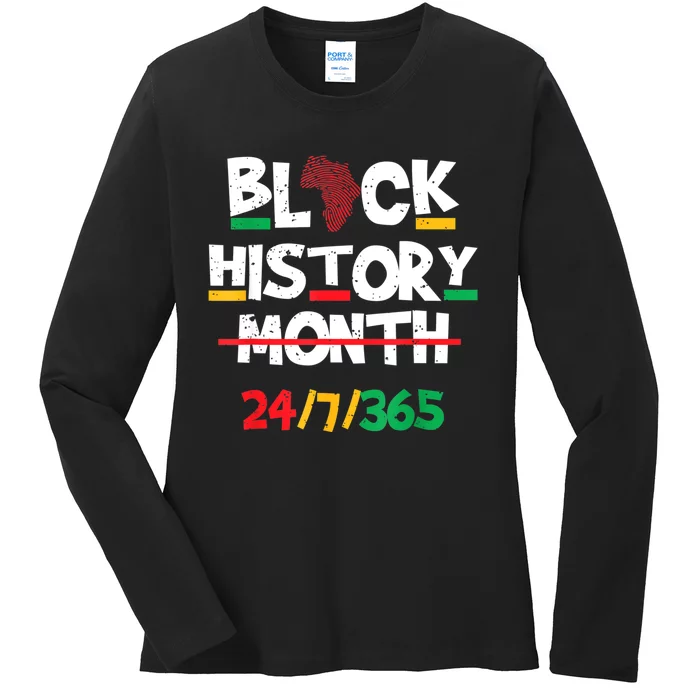 Black Heritage Black History Month 24 7 Proud Ladies Long Sleeve Shirt