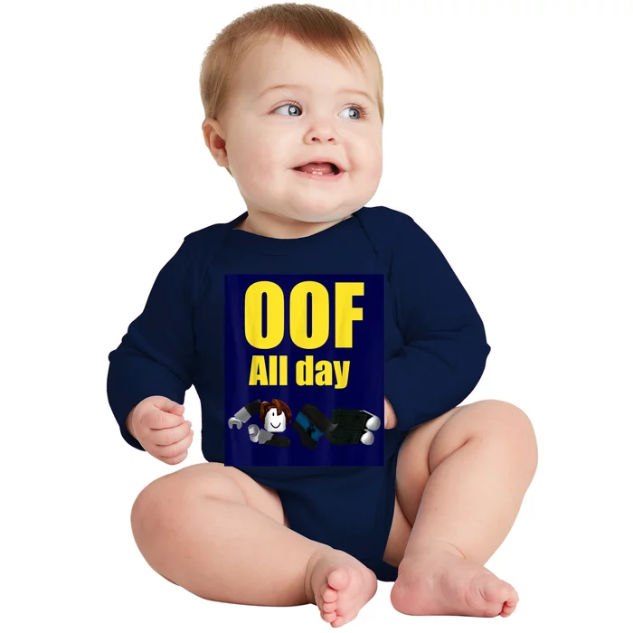 Bacon Hair Boy Oof All Day Design For Pc Vr &Amp; Video Gamers Baby Long Sleeve Bodysuit