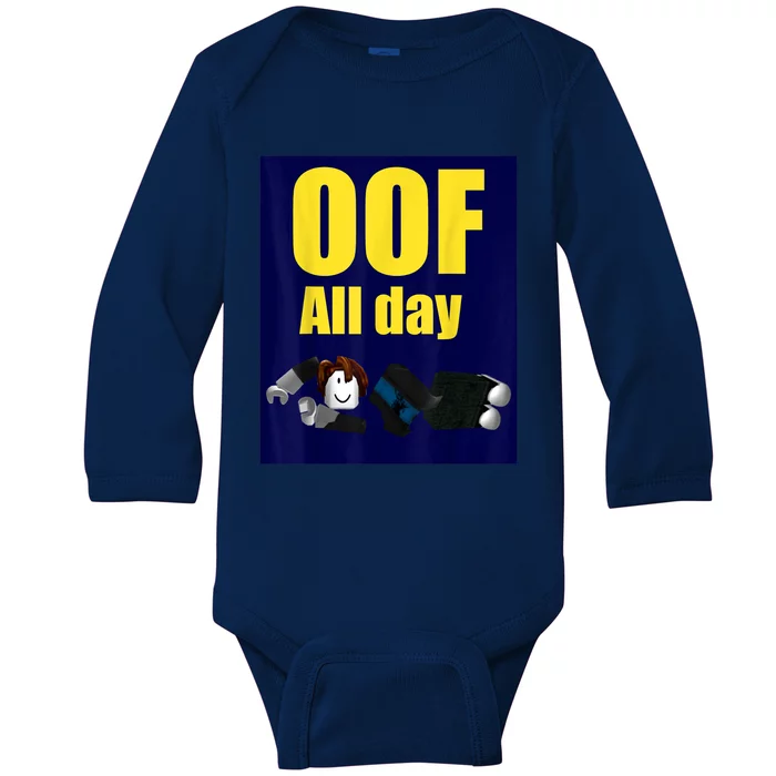 Bacon Hair Boy Oof All Day Design For Pc Vr &Amp; Video Gamers Baby Long Sleeve Bodysuit