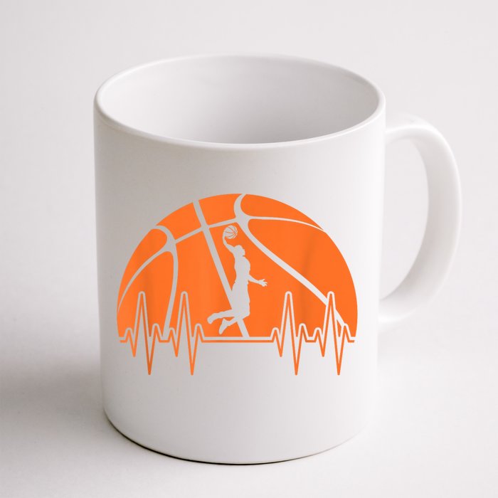 Basketball Heartbeat Basketball Player Front & Back Coffee Mug