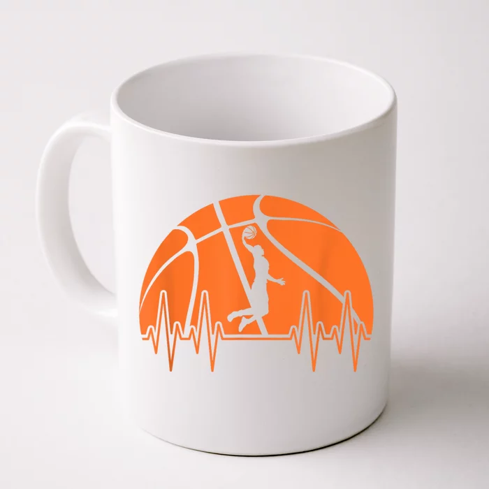 Basketball Heartbeat Basketball Player Front & Back Coffee Mug