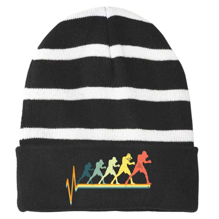 Boxing Heartbeat Boxer Gift Love Striped Beanie with Solid Band