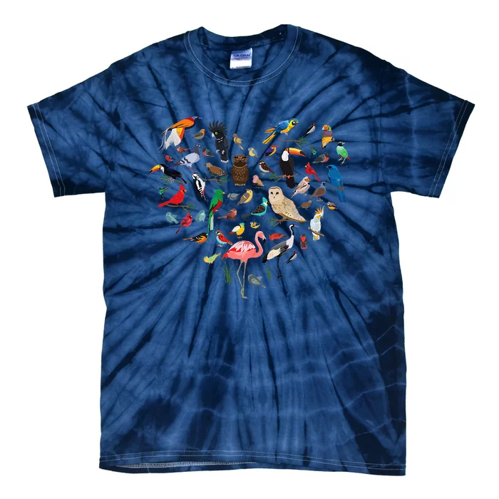 Bird Heart Birding BirdWatching Birder Bird Watcher Tie-Dye T-Shirt