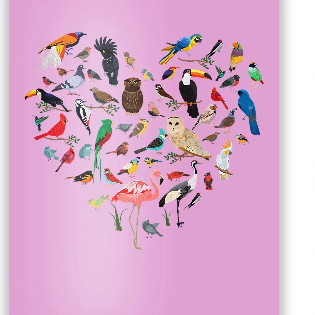 Bird Heart Birding BirdWatching Birder Bird Watcher Poster