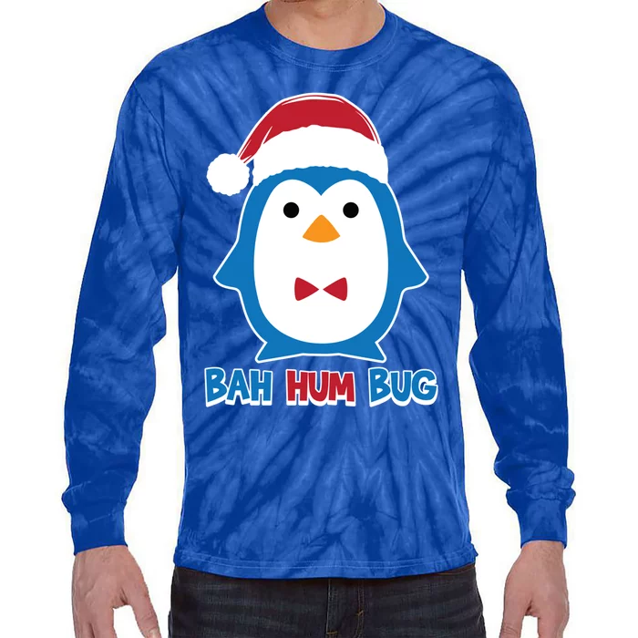 Bah Hum Bug Penguin Santa Hat Anti Xmas Scrooge Humor Gift Tie-Dye Long Sleeve Shirt