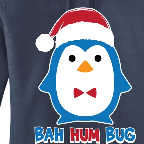 Bah Hum Bug Penguin Santa Hat Anti Xmas Scrooge Humor Gift Women's Pullover Hoodie