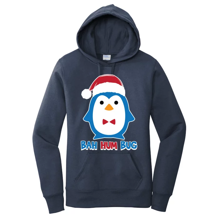 Bah Hum Bug Penguin Santa Hat Anti Xmas Scrooge Humor Gift Women's Pullover Hoodie