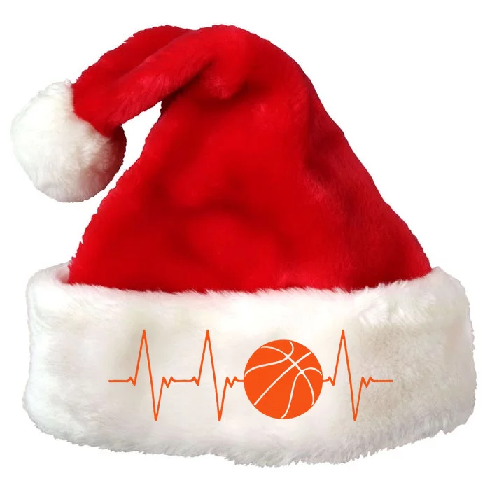 Basketball Heartbeat Bball Gift Premium Christmas Santa Hat