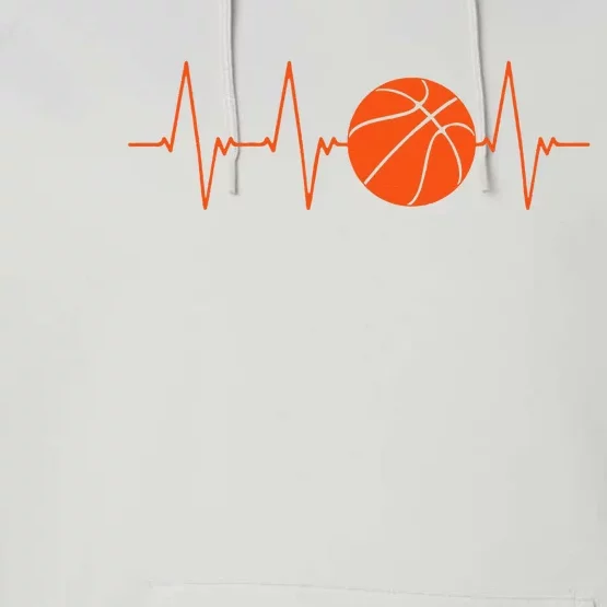 Basketball Heartbeat Bball Gift Performance Fleece Hoodie