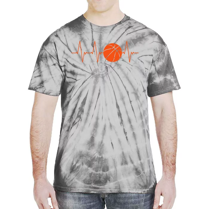 Basketball Heartbeat Bball Gift Tie-Dye T-Shirt