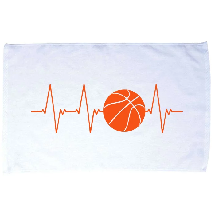 Basketball Heartbeat Bball Gift Microfiber Hand Towel