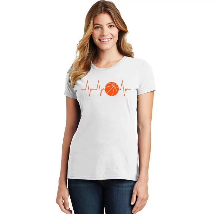 Basketball Heartbeat Bball Gift Women's T-Shirt