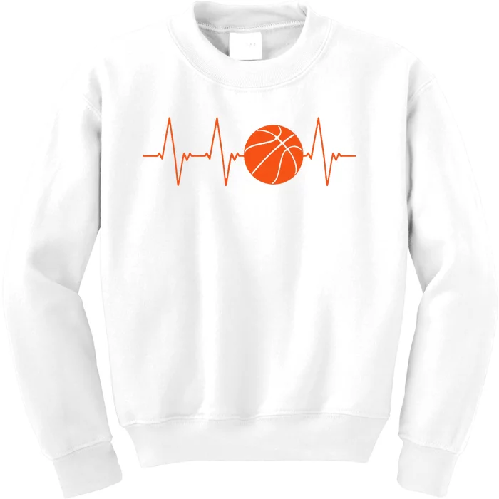 Basketball Heartbeat Bball Gift Kids Sweatshirt