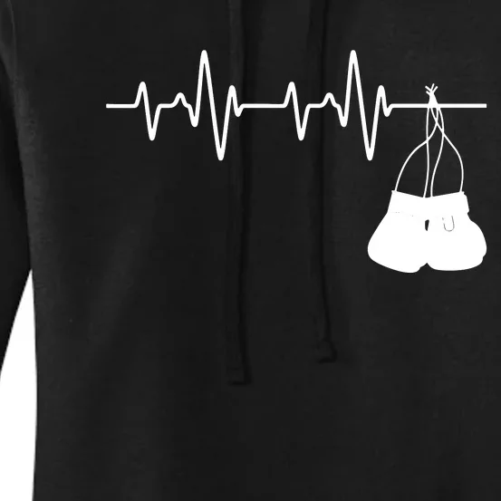 Boxing Heartbeat Boxing Lover Boxer Kickboxing Fan Women's Pullover Hoodie