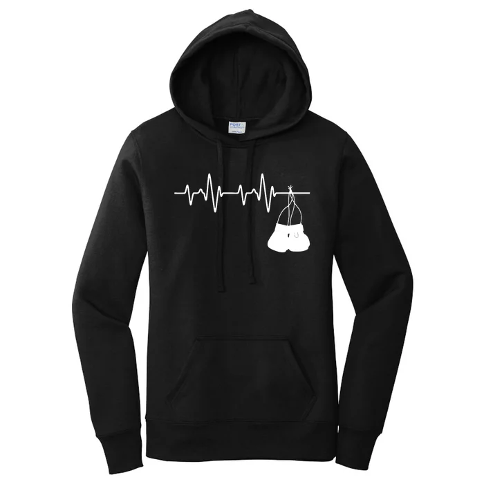 Boxing Heartbeat Boxing Lover Boxer Kickboxing Fan Women's Pullover Hoodie