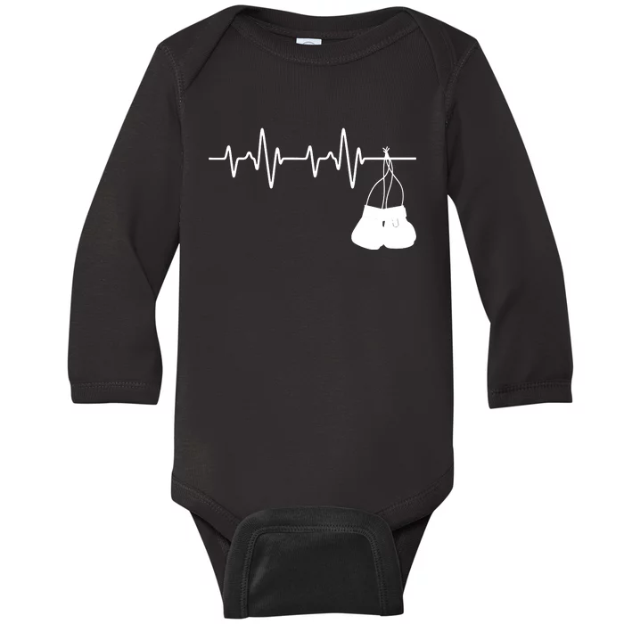 Boxing Heartbeat Boxing Lover Boxer Kickboxing Fan Baby Long Sleeve Bodysuit