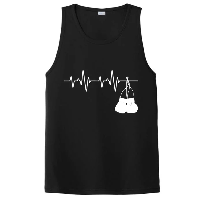 Boxing Heartbeat Boxing Lover Boxer Kickboxing Fan Performance Tank