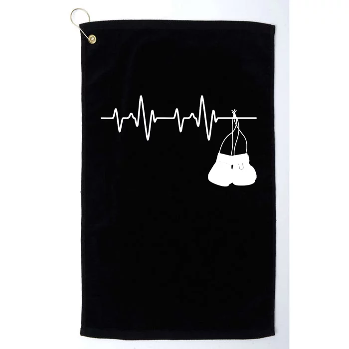 Boxing Heartbeat Boxing Lover Boxer Kickboxing Fan Platinum Collection Golf Towel