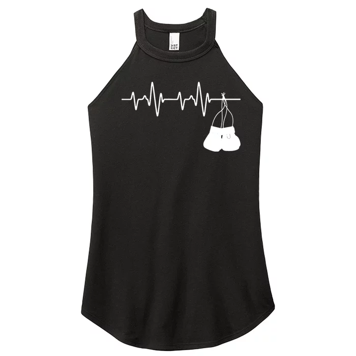 Boxing Heartbeat Boxing Lover Boxer Kickboxing Fan Women’s Perfect Tri Rocker Tank