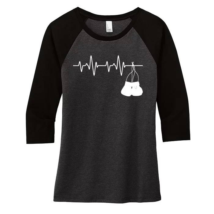 Boxing Heartbeat Boxing Lover Boxer Kickboxing Fan Women's Tri-Blend 3/4-Sleeve Raglan Shirt