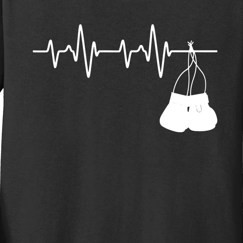 Boxing Heartbeat Boxing Lover Boxer Kickboxing Fan Kids Long Sleeve Shirt