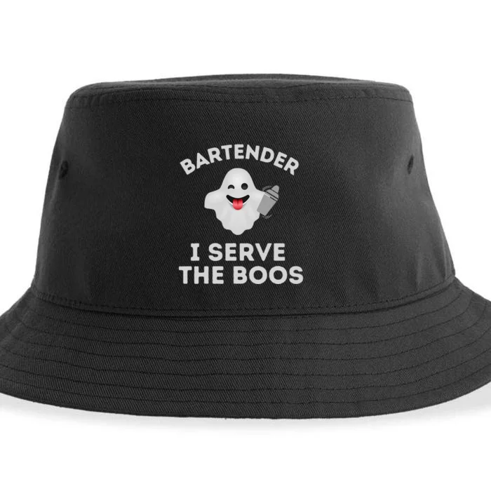 Bartender Halloween Bartender Ghost I Serve The Boos Gift Sustainable Bucket Hat