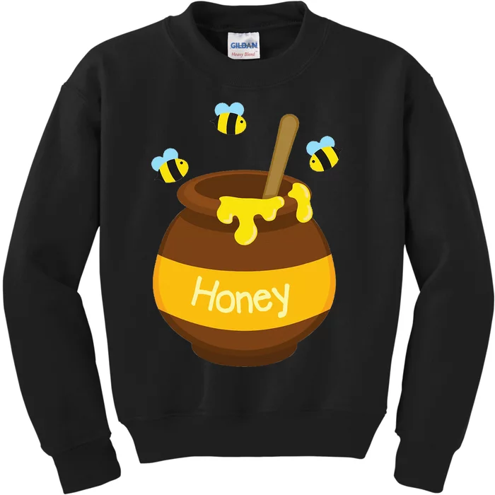 Bee Honey Buzzing Bee Beehive Pot Flying Funny Beekeeping Kids Sweatshirt