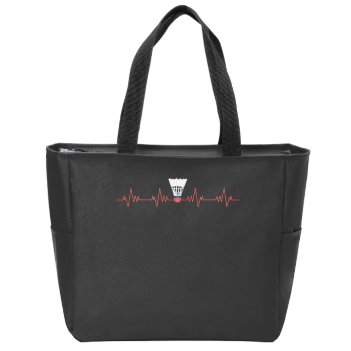 Badminton Heartbeat Zip Tote Bag