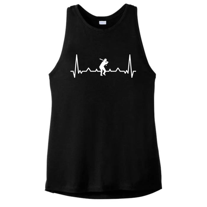 Baseball Heartbeat Baseball Gift For Baseball Player Ladies Tri-Blend Wicking Tank