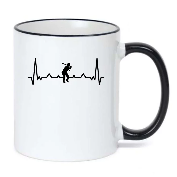 Baseball Heartbeat Baseball Gift For Baseball Player Black Color Changing Mug