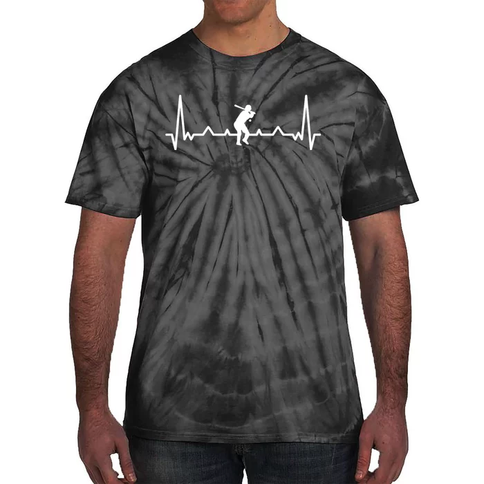 Baseball Heartbeat Baseball Gift For Baseball Player Tie-Dye T-Shirt