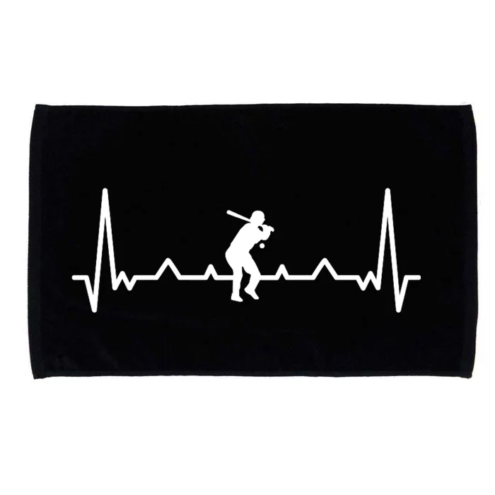 Baseball Heartbeat Baseball Gift For Baseball Player Microfiber Hand Towel