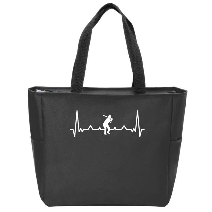 Baseball Heartbeat Baseball Gift For Baseball Player Zip Tote Bag