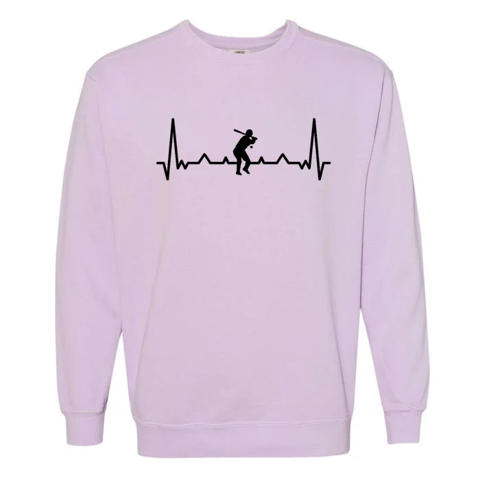 Baseball Heartbeat Baseball Gift For Baseball Player Garment-Dyed Sweatshirt