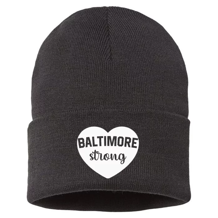 Baltimore Heart Baltimore Bridge Heart Baltimore Strong Sustainable Knit Beanie