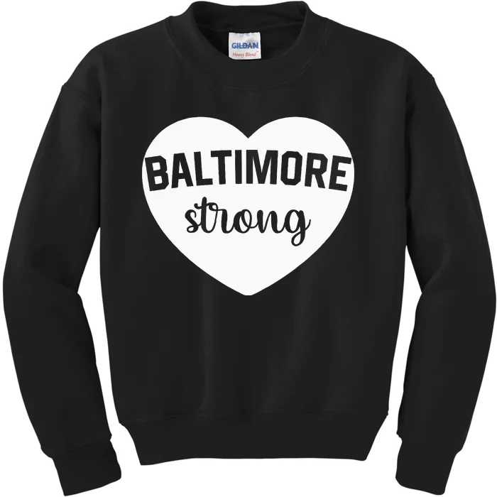 Baltimore Heart Baltimore Bridge Heart Baltimore Strong Kids Sweatshirt