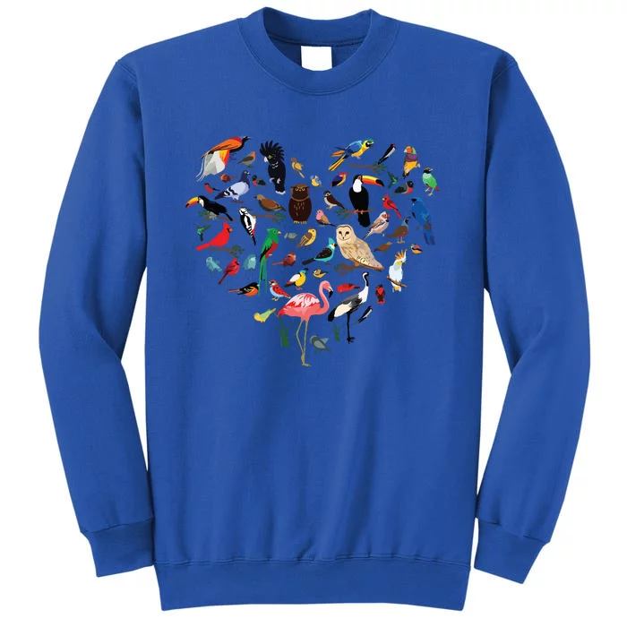 Bird Heart Birding Bird Watching Birder Bird Watcher Tall Sweatshirt