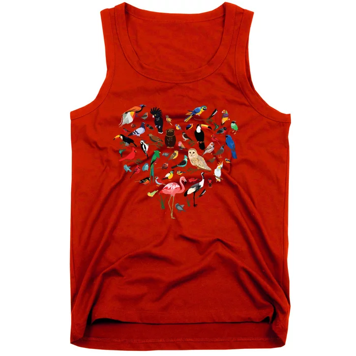 Bird Heart Birding Bird Watching Birder Bird Watcher Tank Top