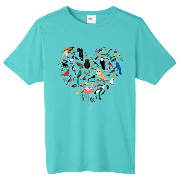 Bird Heart Birding Bird Watching Birder Bird Watcher ChromaSoft Performance T-Shirt