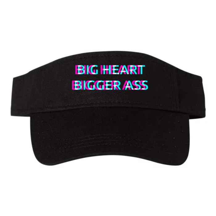 Big Heart Bigger Ass Sarcastic Booty Funny Humor Curvy Valucap Bio-Washed Visor