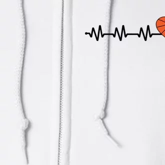 Basketball Heartbeat Basketball Player Full Zip Hoodie