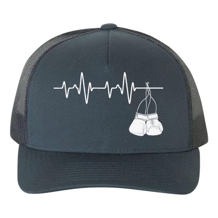 Boxing Heartbeat Boxing Lover Boxer Kickboxing Fan Yupoong Adult 5-Panel Trucker Hat