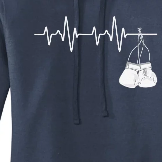 Boxing Heartbeat Boxing Lover Boxer Kickboxing Fan Women's Pullover Hoodie