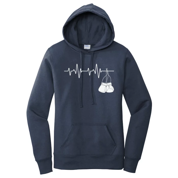 Boxing Heartbeat Boxing Lover Boxer Kickboxing Fan Women's Pullover Hoodie