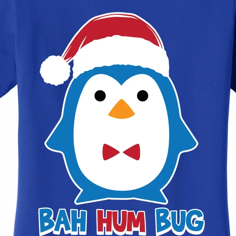 Bah Hum Bug Penguin Santa Hat Anti Xmas Scrooge Humor Gift Women's T-Shirt