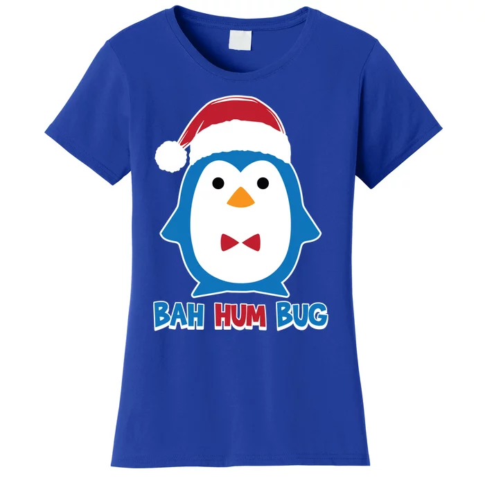 Bah Hum Bug Penguin Santa Hat Anti Xmas Scrooge Humor Gift Women's T-Shirt